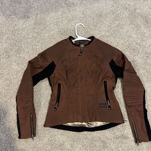 Brown Women's Moto-Style Leather Jacket